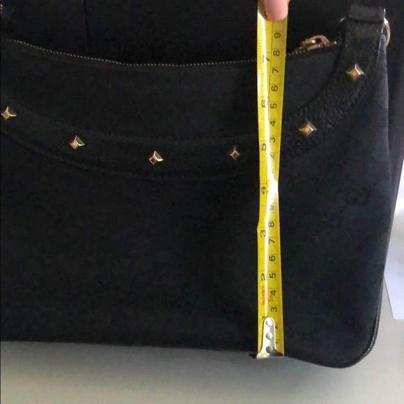 Black GG canvas Gucci bamboo Anita bag - Picture 8 of 8